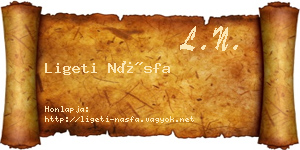 Ligeti Násfa névjegykártya